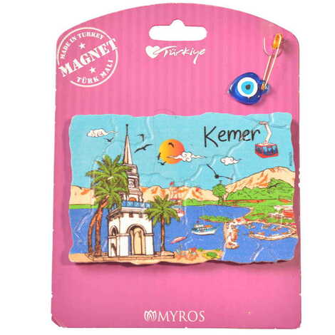 Kemer Themed Plastic Base UV Printed Custom Backing Carded Fridge Magnet - 10