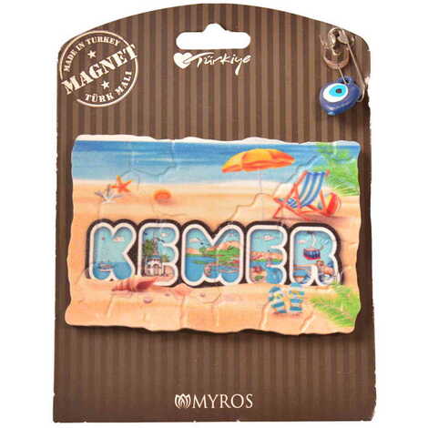 Kemer Themed Plastic Base UV Printed Custom Backing Carded Fridge Magnet - 11