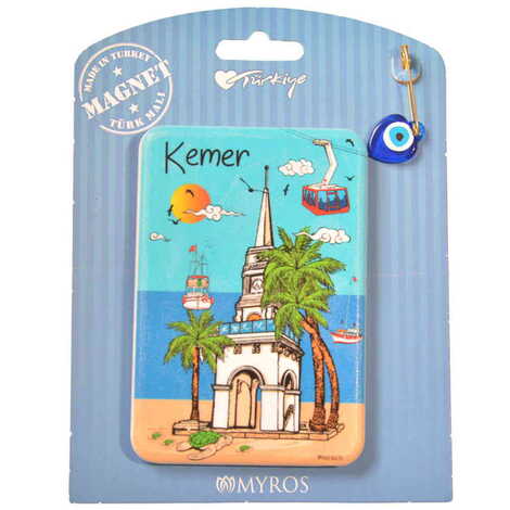 Kemer Themed Plastic Base UV Printed Custom Backing Carded Fridge Magnet - 12