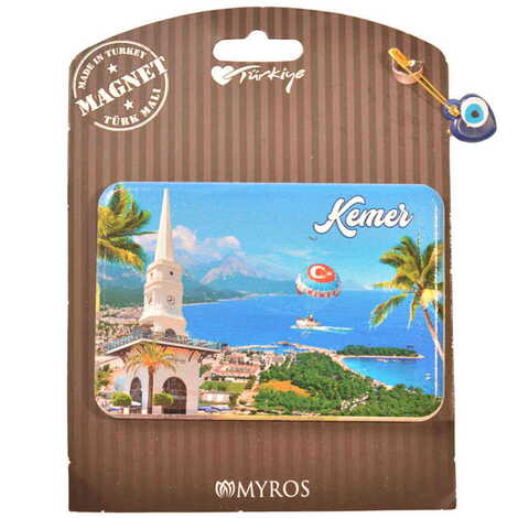 Kemer Themed Plastic Base UV Printed Custom Backing Carded Fridge Magnet - 14