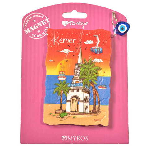 Kemer Themed Plastic Base UV Printed Custom Backing Carded Fridge Magnet - 15