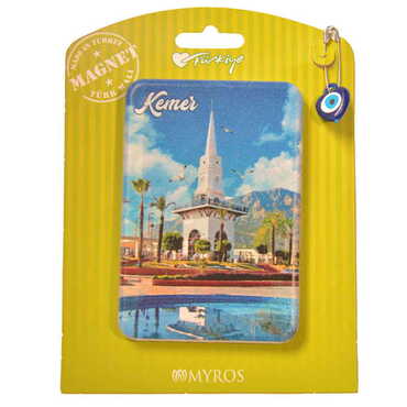 Kemer Themed Plastic Base UV Printed Custom Backing Carded Fridge Magnet - 16