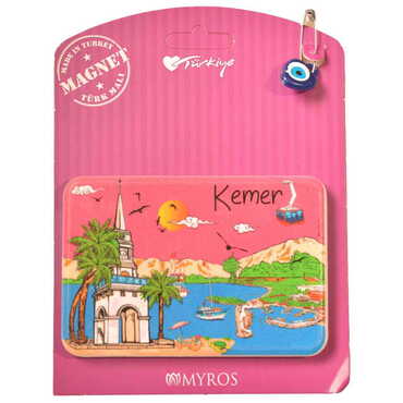 Kemer Themed Plastic Base UV Printed Custom Backing Carded Fridge Magnet - 18