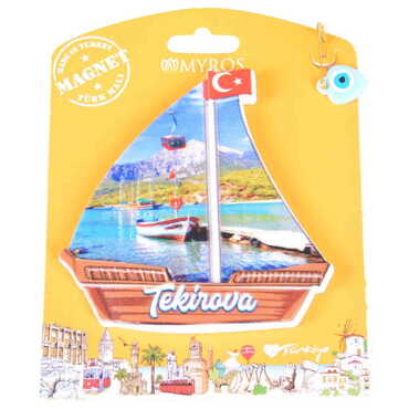 Kemer Themed Plastic Base UV Printed Custom Backing Carded Fridge Magnet - 57