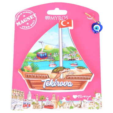 Kemer Themed Plastic Base UV Printed Custom Backing Carded Fridge Magnet - 58