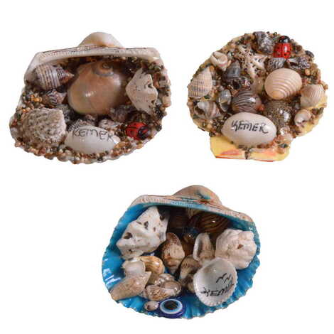 Kemer Themed Sea Shell Souvenir Fridge Magnet - 3