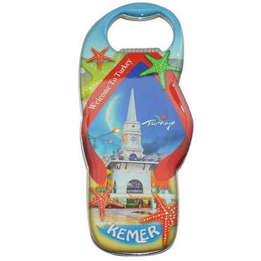 Kemer Themed Slipper Shaped Metal Magnetic Bottle Opener 110x45 mm - 4