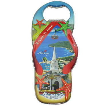 Kemer Themed Slipper Shaped Metal Magnetic Bottle Opener 110x45 mm - 6