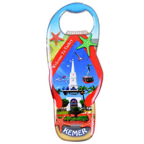 Kemer Themed Slipper Shaped Metal Magnetic Bottle Opener 110x45 mm - 9