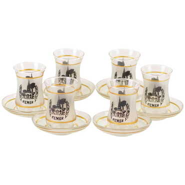 Kemer Themed Turkey City Theme Printed Touristy Tea Glass Set of 6 Pcs - 3