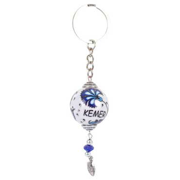 Kemer Themed Turkish Ceramic Ball Keychain - 4