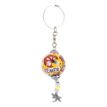 Kemer Themed Turkish Ceramic Ball Keychain - 5