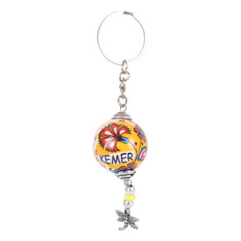 Kemer Themed Turkish Ceramic Ball Keychain - 5