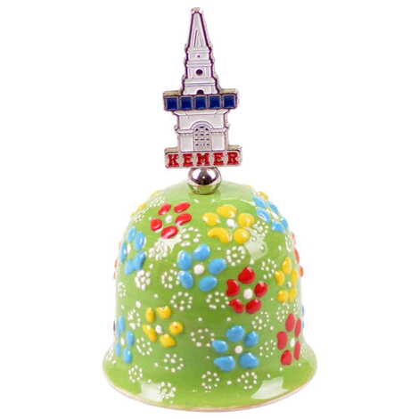 Kemer Themed Turkish Ceramic Collectible Souvenir Bell - 8