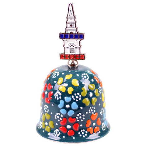 Kemer Themed Turkish Ceramic Collectible Souvenir Bell - 9