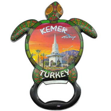 Kemer Themed Turtle Shaped Metal Magnetic Bottle Opener 103x75 mm - 4