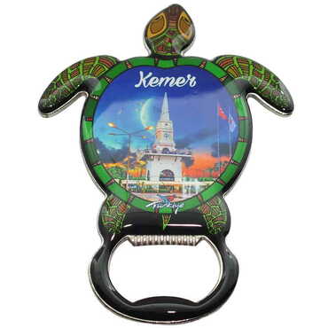 Kemer Themed Turtle Shaped Metal Magnetic Bottle Opener 103x75 mm - 6