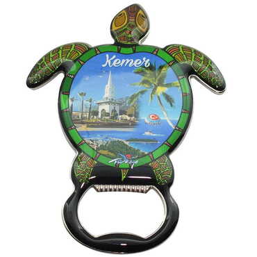 Kemer Themed Turtle Shaped Metal Magnetic Bottle Opener 103x75 mm - 7