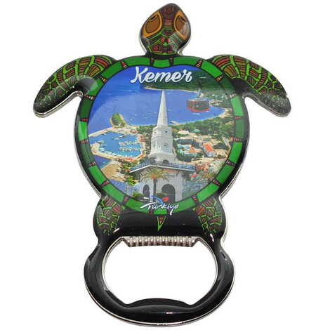 Kemer Themed Turtle Shaped Metal Magnetic Bottle Opener 103x75 mm - 8