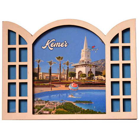 Kemer Themed Wooden Cute Animals Souvenşr Fridge Magnet Serie C 90x120 mm - 7