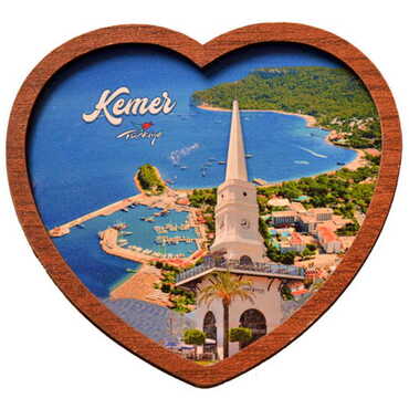 Kemer Themed Wooden Cute Animals Souvenşr Fridge Magnet Serie C 90x120 mm - 24