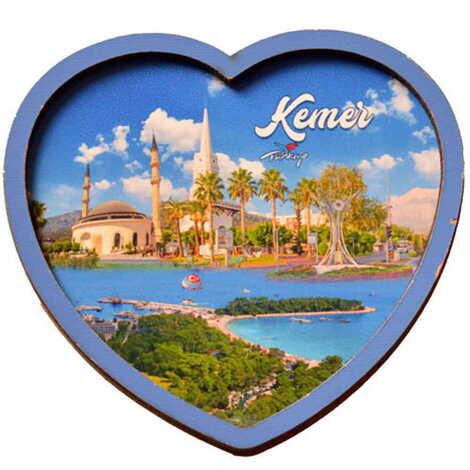 Kemer Themed Wooden Cute Animals Souvenşr Fridge Magnet Serie C 90x120 mm - 25