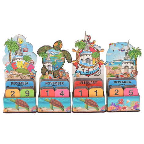 Kemer Themed Wooden Table Calendar - 3