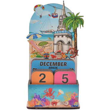 Kemer Themed Wooden Table Calendar - 4