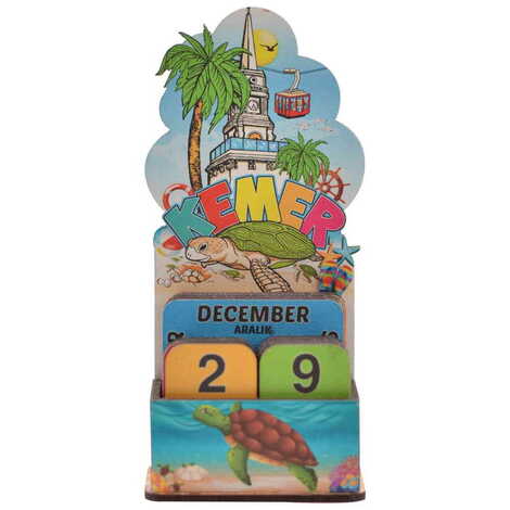 Kemer Themed Wooden Table Calendar - 6