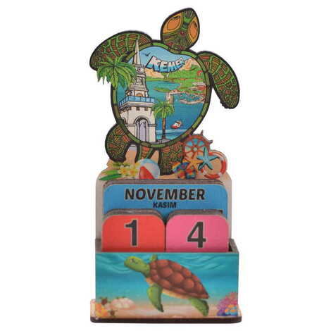 Kemer Themed Wooden Table Calendar - 7