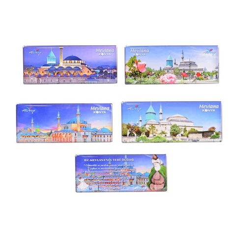 Konya Themed Epoxy Dome Panaromic Souvenir Fridge Magnet 120x50 cm - 2