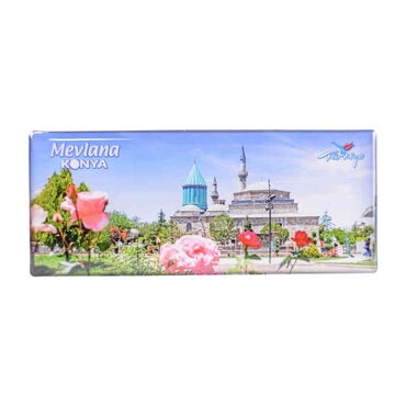 Konya Themed Epoxy Dome Panaromic Souvenir Fridge Magnet 120x50 cm - 7