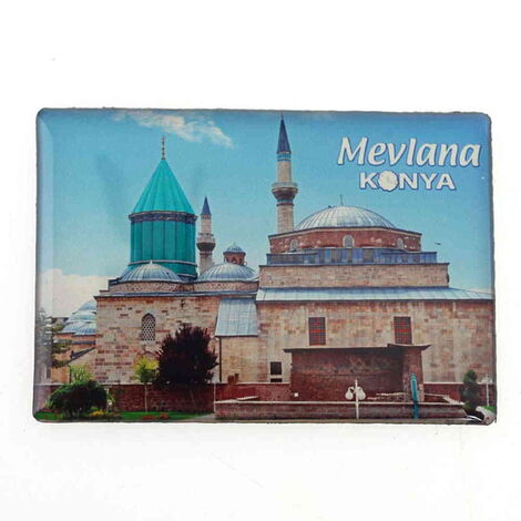 Konya Themed Epoxy Dome Rectangle Souvenir Fridge Magnet 80x55 cm - 6