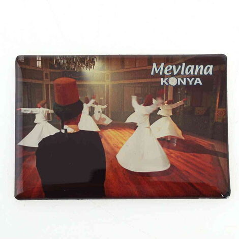 Konya Themed Epoxy Dome Rectangle Souvenir Fridge Magnet 80x55 cm - 8