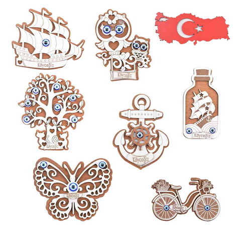 Koycegiz Themed Wooden Engraved Souvenir Fridge Magnet - 2