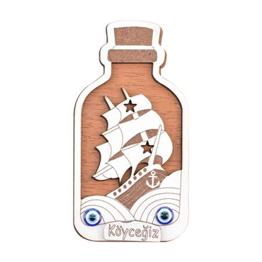 Koycegiz Themed Wooden Engraved Souvenir Fridge Magnet - 7