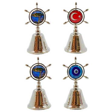 Kusadasi Themed Collectible Souvenir Double Face Metal Spinner Rudder Bell 44x92 mm - 2