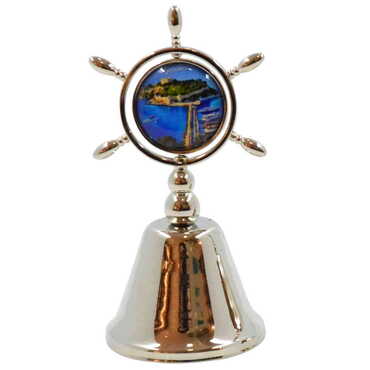 Kusadasi Themed Collectible Souvenir Double Face Metal Spinner Rudder Bell 44x92 mm - 3