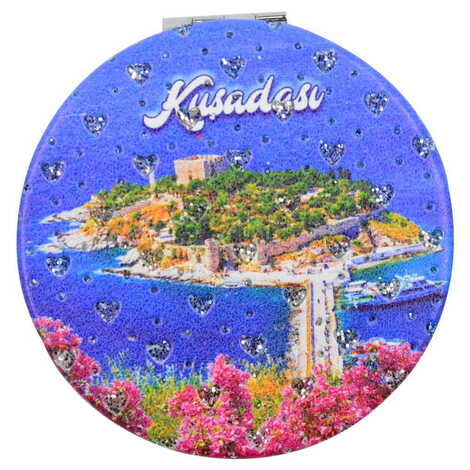 Kusadasi Themed Custom Printed Round Pocket Mirror - 6