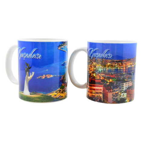 Kusadasi Themed Customised Porcelain Souvenir Travel Mug 80x95 mm - 4