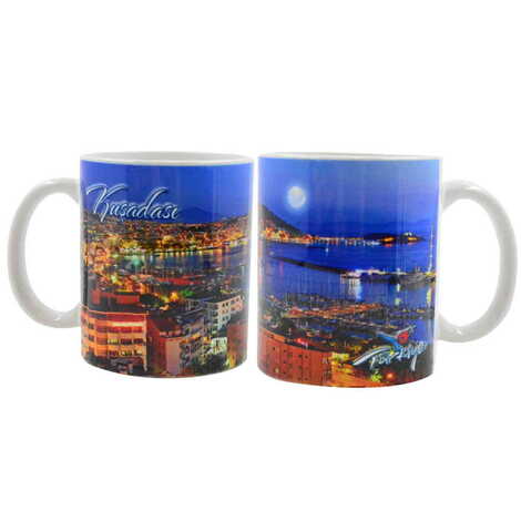 Kusadasi Themed Customised Porcelain Souvenir Travel Mug 80x95 mm - 6