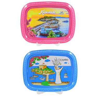 Kusadasi Themed Customised Printed Tin Serving Tray 305x235 mm - 3