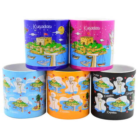 Kusadasi Themed Customised Serigraphy Printed Ceramic Mug 82x90 mm - 3