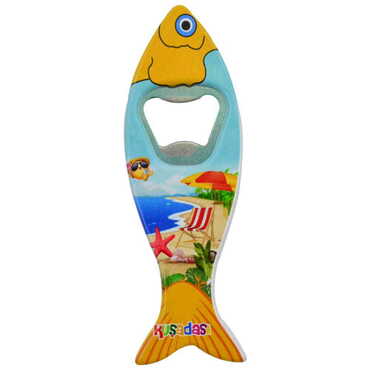 Kusadasi Themed Customised UV Printed Fish Shape Printed Plastic Base Bottle Opener 42x130 mm - 5