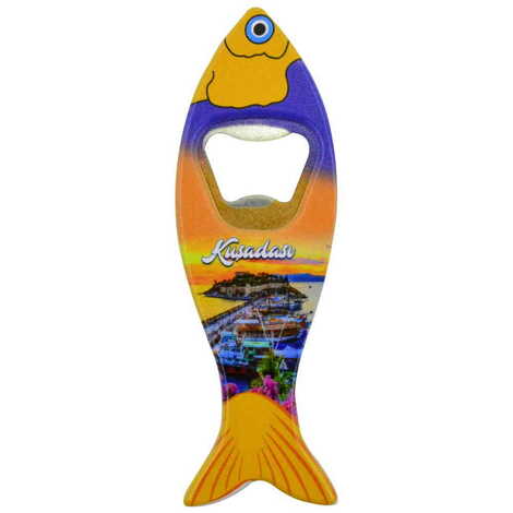 Kusadasi Themed Customised UV Printed Fish Shape Printed Plastic Base Bottle Opener 42x130 mm - 7