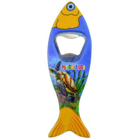 Kusadasi Themed Customised UV Printed Fish Shape Printed Plastic Base Bottle Opener 42x130 mm - 8