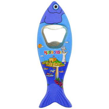 Kusadasi Themed Customised UV Printed Fish Shape Printed Plastic Base Bottle Opener 42x130 mm - 9