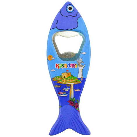 Kusadasi Themed Customised UV Printed Fish Shape Printed Plastic Base Bottle Opener 42x130 mm - 9