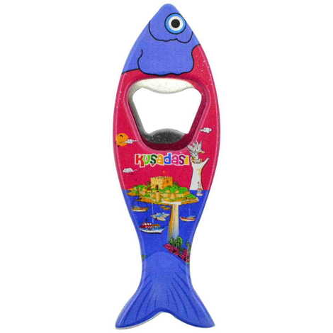 Kusadasi Themed Customised UV Printed Fish Shape Printed Plastic Base Bottle Opener 42x130 mm - 10