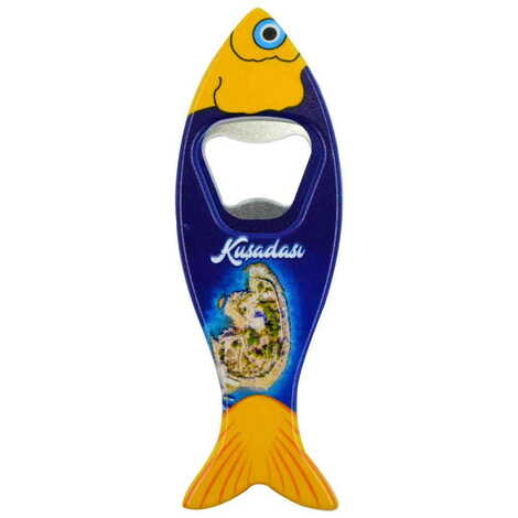 Kusadasi Themed Customised UV Printed Fish Shape Printed Plastic Base Bottle Opener 42x130 mm - 11